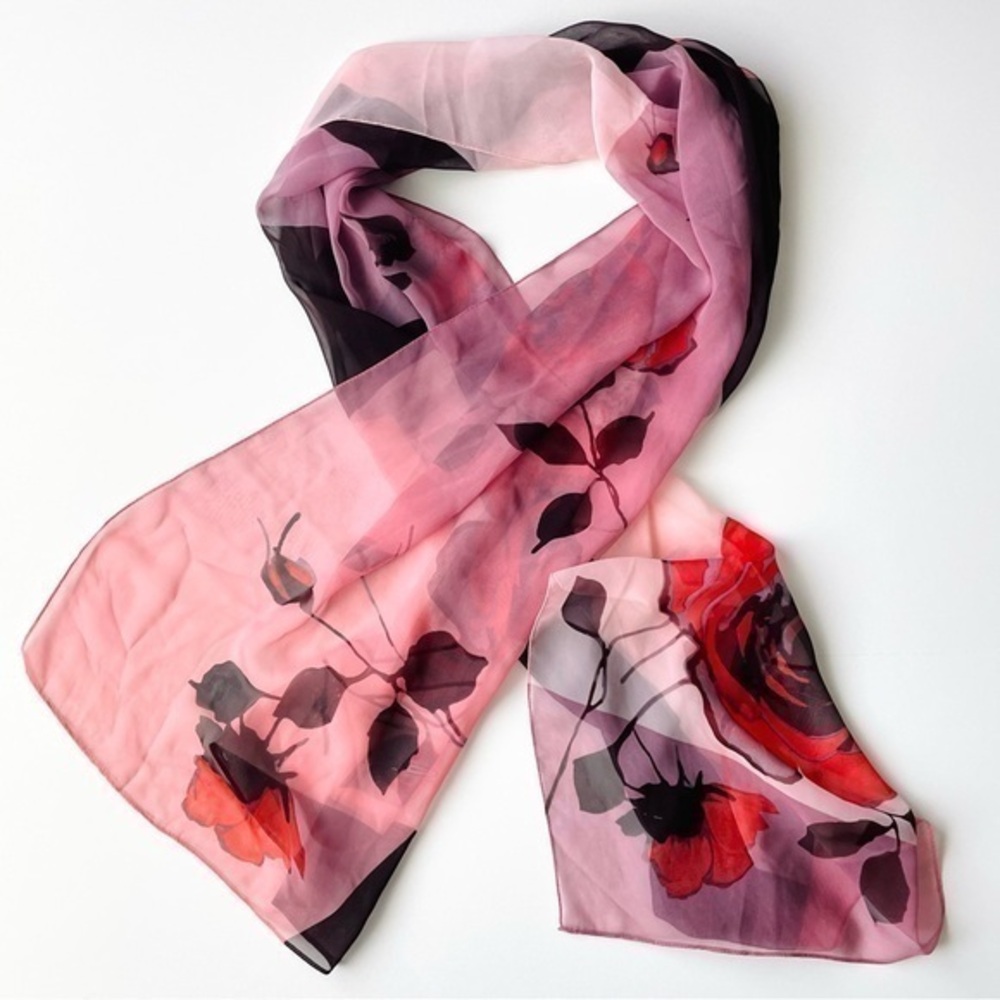 Cynthia Rowley Women's Pink Roses Scarf